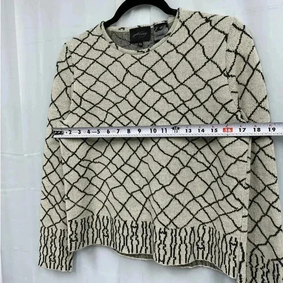 Rachel Comey Baby Alpaca Striped Black & White Boxy Long Sleeve Knit Sweater XS - Picture 4 of 6